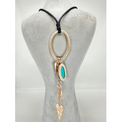 Gold Mavi Taşlı Kolye